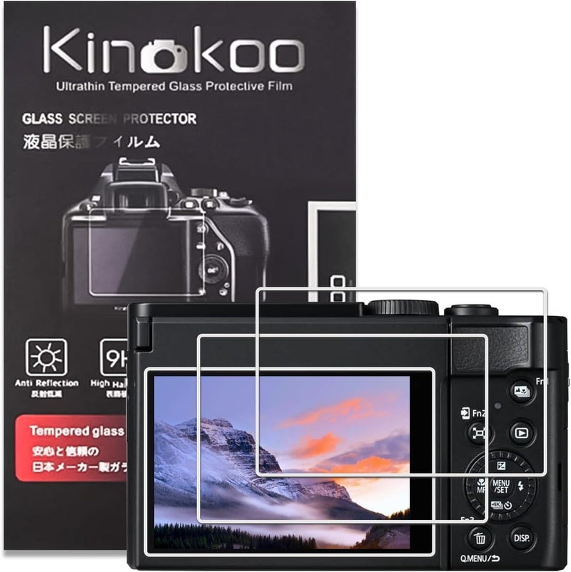kinokoo Screen Protector for Panasonic Lumix DC-ZS99 Camera - 0.25mm 9H Hardness for Panasonic Lumix LX100 / LX100 II Tempered Glass Film - Anti-Fingerprint Anti- Scratch & Bubblefree (3 Packs) - Image 1